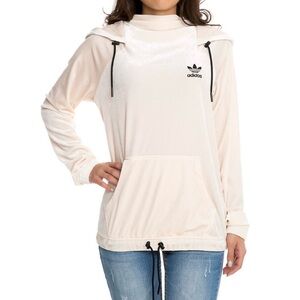 Adidas vanilla Hoodie with Black Accents